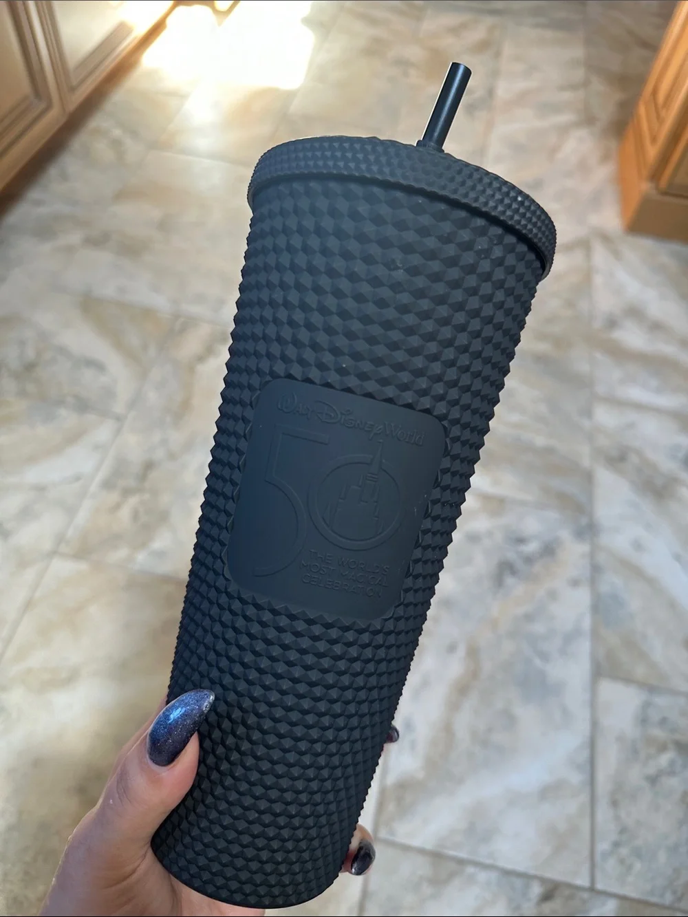 Disney World 50 Starbucks Black Studded Tumbler